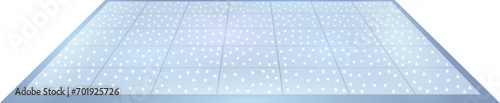 LED Starlit Dance Floor with Sparkling Lights and Glossy Floor, Front View, Wedding dance floor Vector Illustration