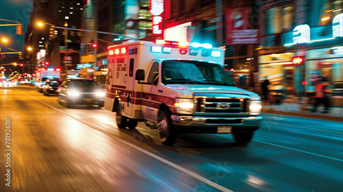 Ambulance crew rushing patient into emergency, AI Generated