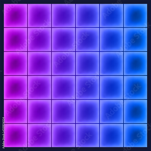Neon Dance Floor Top View Vector Illustration