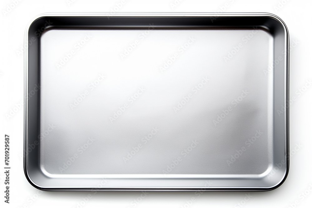 Empty baking tray , top view white background , isolated, Empty baking tray , top view white background , isolated,