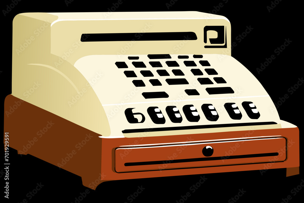 A retro-style cash register. vektor icon illustation A retro-style cash register. vektor icon illustation