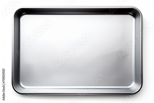 Empty baking tray , top view white background , isolated,  photo
