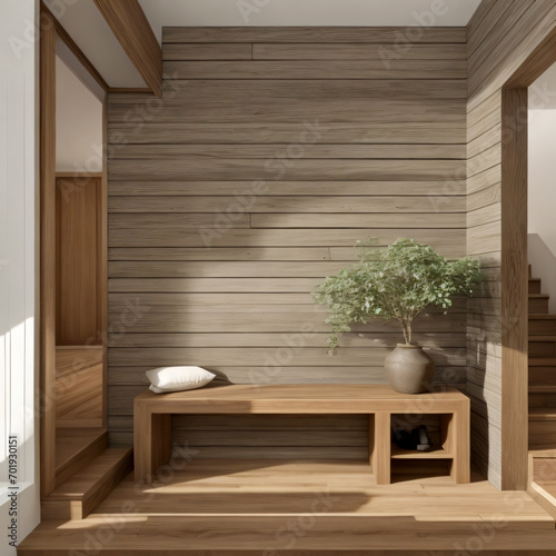 Farmhouse interior design of modern entryway  Generative ai