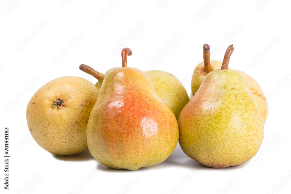 Bunch of yellow pears on white background Bunch of yellow pears on white background
