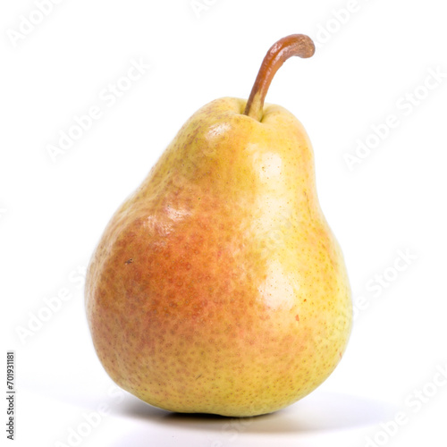 One pear on white background