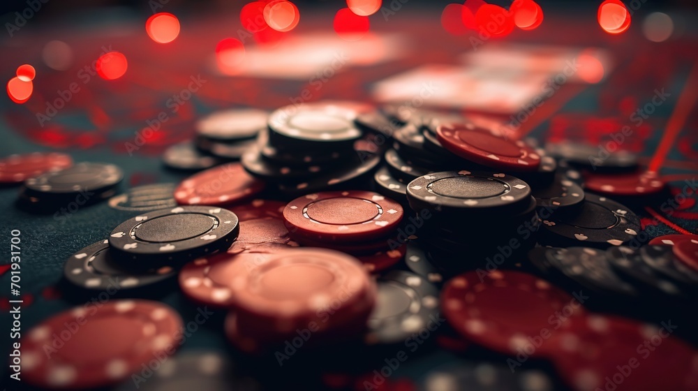 Abstract illustration related to gambling and poker, beautiful casino scene with bright lighting, created with Generative Ai technology. Abstract illustration related to gambling and poker, beautiful casino scene with bright lighting, created with Generative Ai technology.