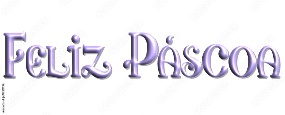 Feliz Páscoa - Happy Easter written in Portuguese - violet color - picture, poster, placard, banner, postcard, card.