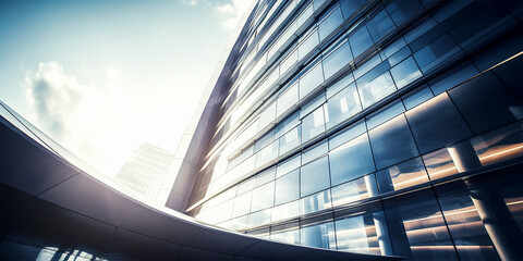 low angle view of futuristic architecture skyscrapers