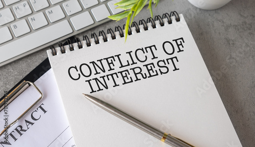 Conflict of Interest Text on Blank Business Card With Blurred Background. Business Concept About Conflict of Interest.