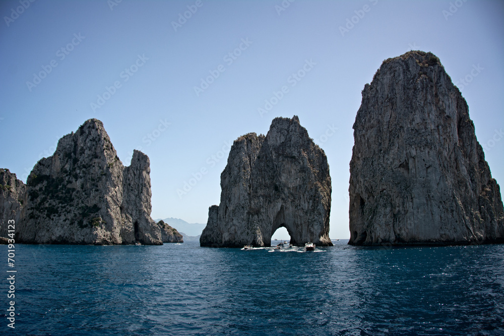 Capri Island, famous Faraglioni rocks, Italy