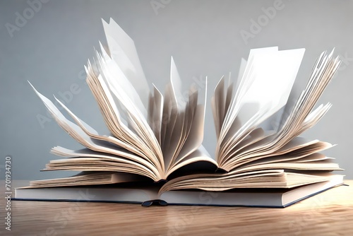 open book on wooden background