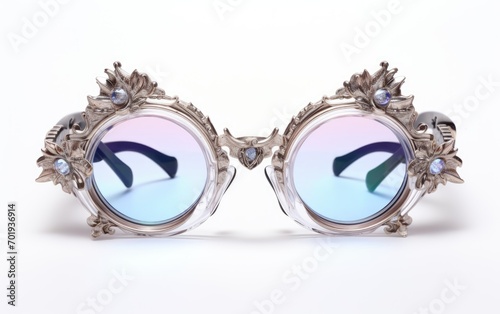 Stylish Ethereal Elegance Eyewear, Eyeglasses Isolated on white background.