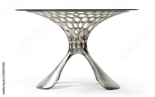 Harmony Teardrop Aluminum Table Isolated on white background.
