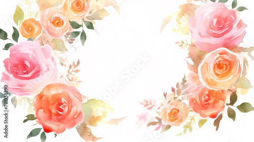 Floral frame with decorative flowers, decorative flower background pattern, floral border background