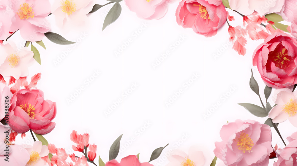 Floral frame with decorative flowers, decorative flower background pattern, floral border background Floral frame with decorative flowers, decorative flower background pattern, floral border background