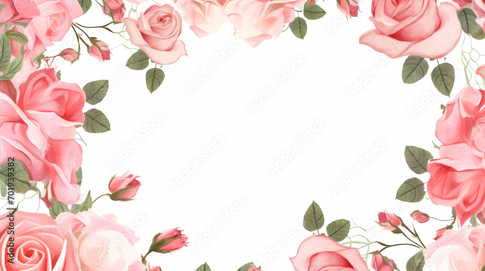 Floral frame with decorative flowers, decorative flower background pattern, floral border background