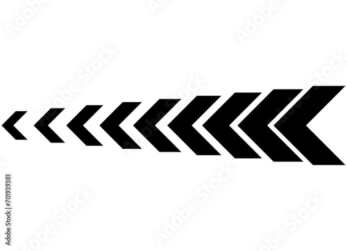 Vector arrow pointer, black on a white background. Speed ​​view. Navigation. Modern design element. Vector background.