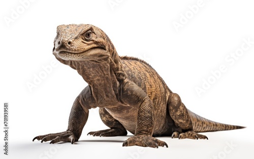 Komodo Dragon Isolated on white background.