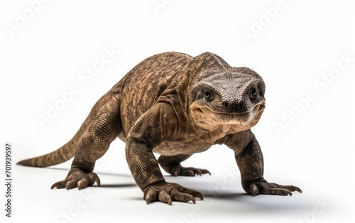 Komodo Dragon Isolated on white background.