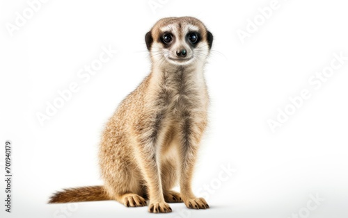 Meerkat animal Isolated on white background.