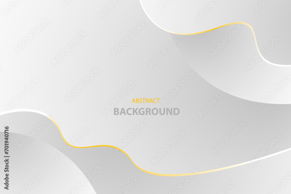 Abstract white and gray shape with lines yellow wave background. texture white pattern. vector illustration - obrazy, fototapety, plakaty 