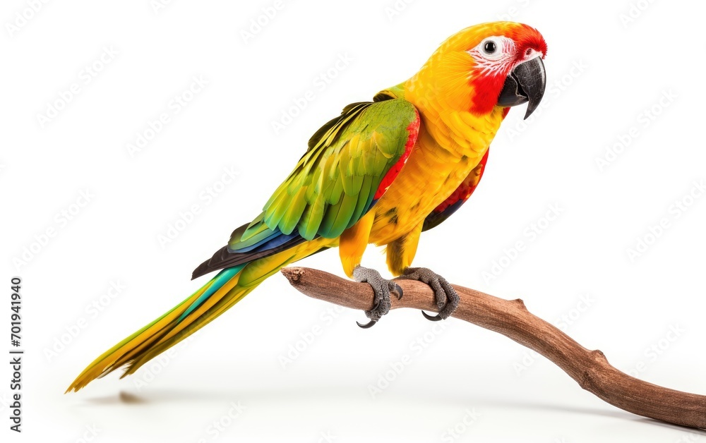 Parrot isolated on white background.