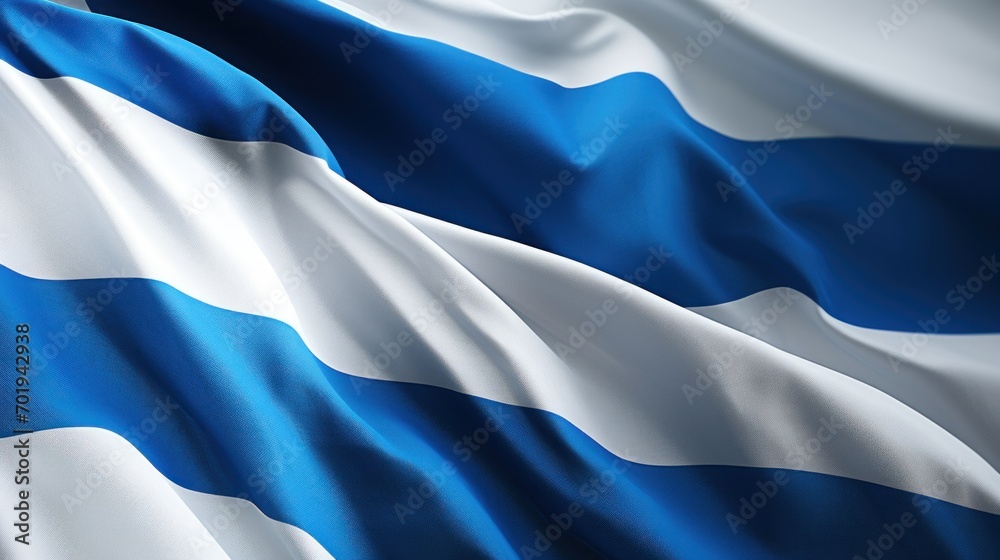 a-close-up-of-a-blue-and-white-flag-with-a-black-and-white-stripe-down