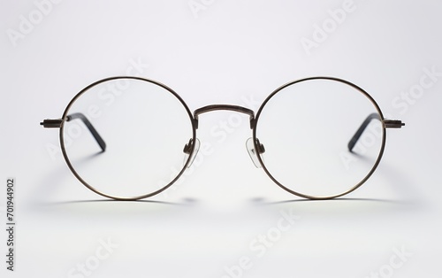 Retro Round Frame Eyewear, Round Eyewear, Circular Glasses isolated on white background.