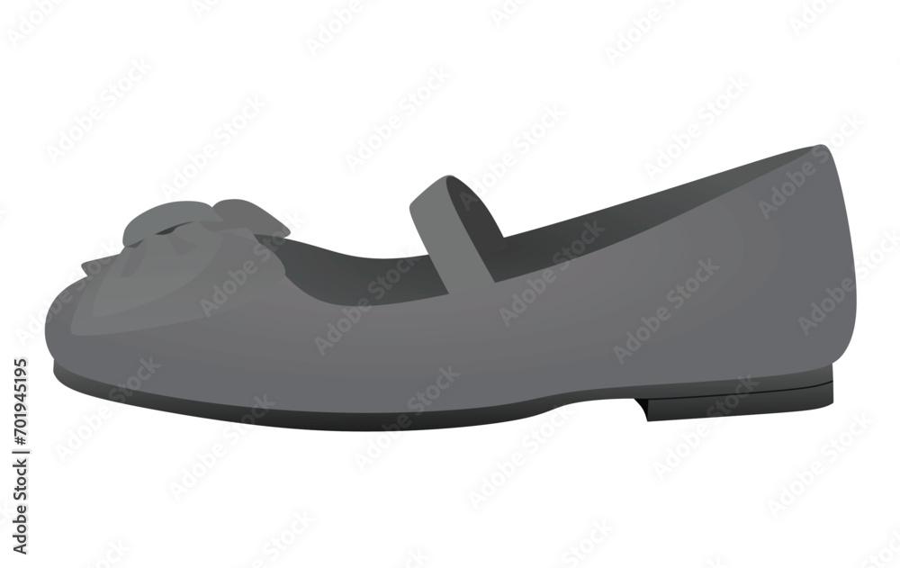 Grey flat heel shoe. vector illustration Grey flat heel shoe. vector illustration