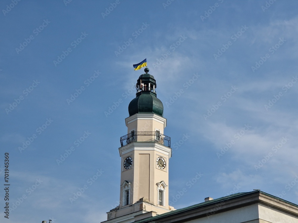 flag on the tower flag on the tower