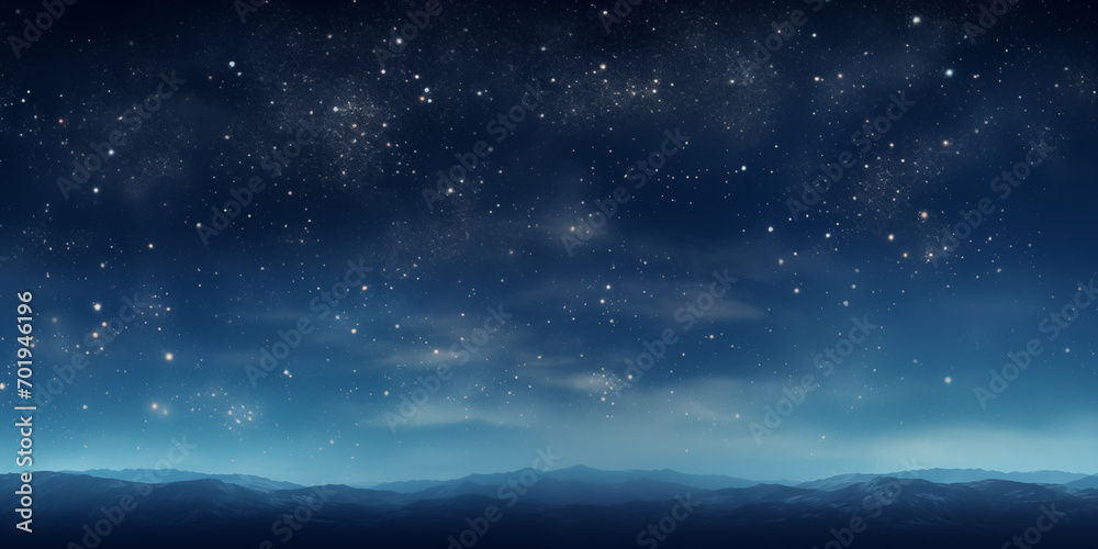 Fototapeta premium magic glowing stars and clouds on night sky empty background