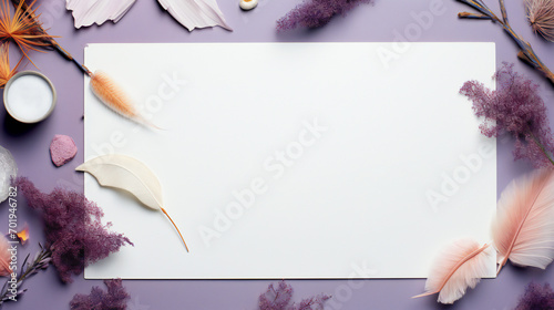 National  purple feminine art flowers banner template. with lots of empty copy space for text. Generative AI photo