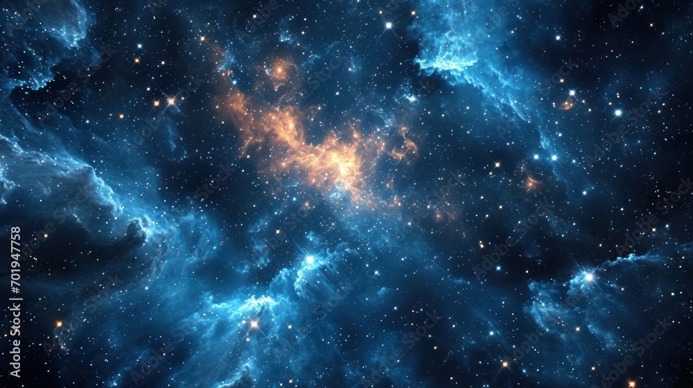 An abstract cosmos background featuring nebulae and galaxies in space, presenting a captivating and otherworldly scene. - obrazy, fototapety, plakaty 