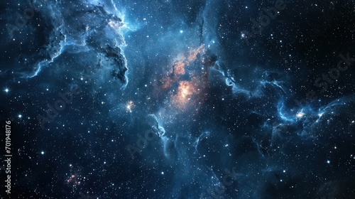 Nebula and galaxies in space. Abstract cosmos background photo