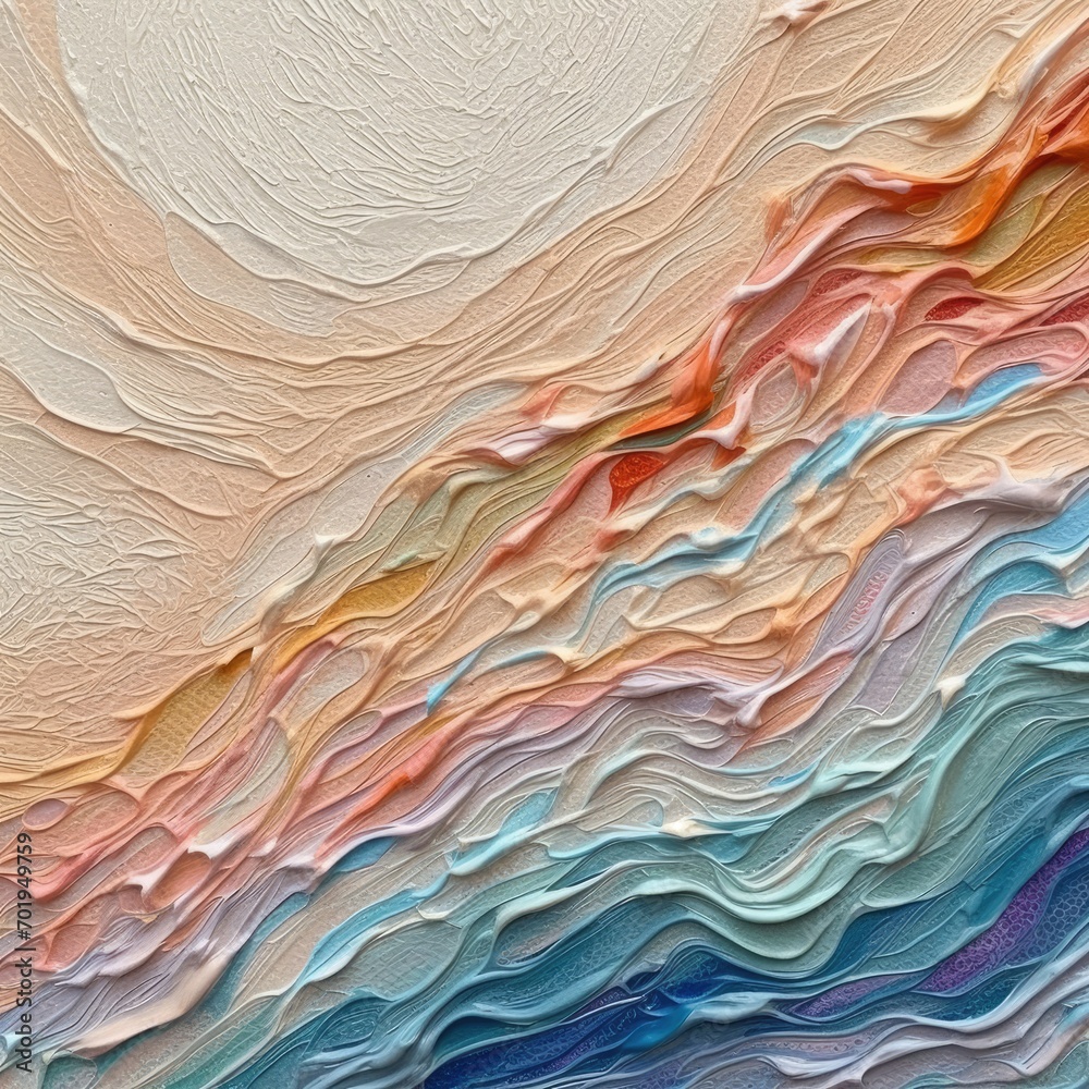 Abstract oil paint brush strokes background colors stain dye ink painting waves sea ocean canvas