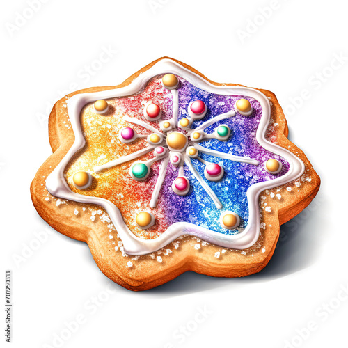 Homemade cupcake with cream and berries on a white background.Christmas Delicious vintage