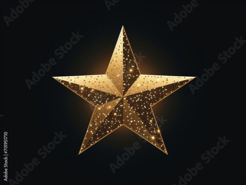 Gold star icon isolated on black background. illustration. Eps 10. Generative AI