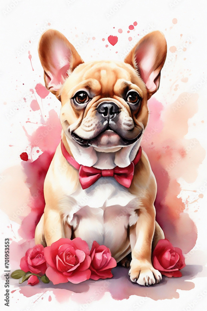 dog watercolor graphics for valentine's day