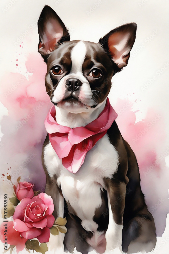  dog watercolor graphics for valentine's day