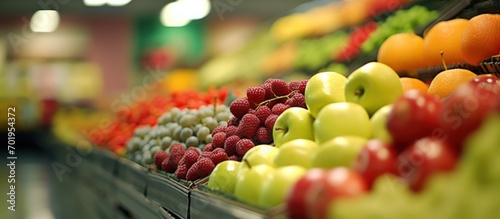 Fruits In a modern fruit and vegetable shop photo