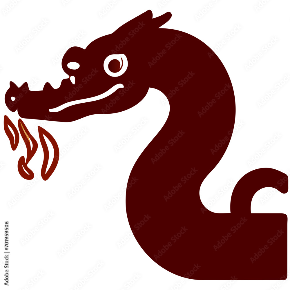 Fire-breathing serpent vektor icon illustation Fire-breathing serpent vektor icon illustation