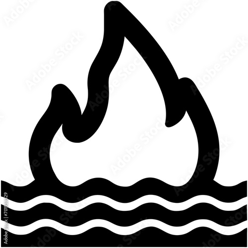 Fire and water vektor icon illustation