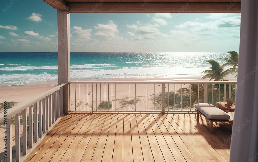 Obraz premium Beach view from balcony