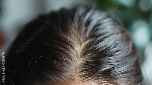 A close up of a girl's hair. photo