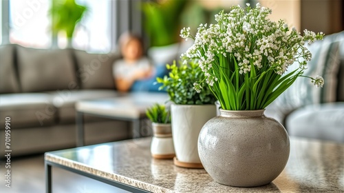 Jresh flowers in a vase in a living room.