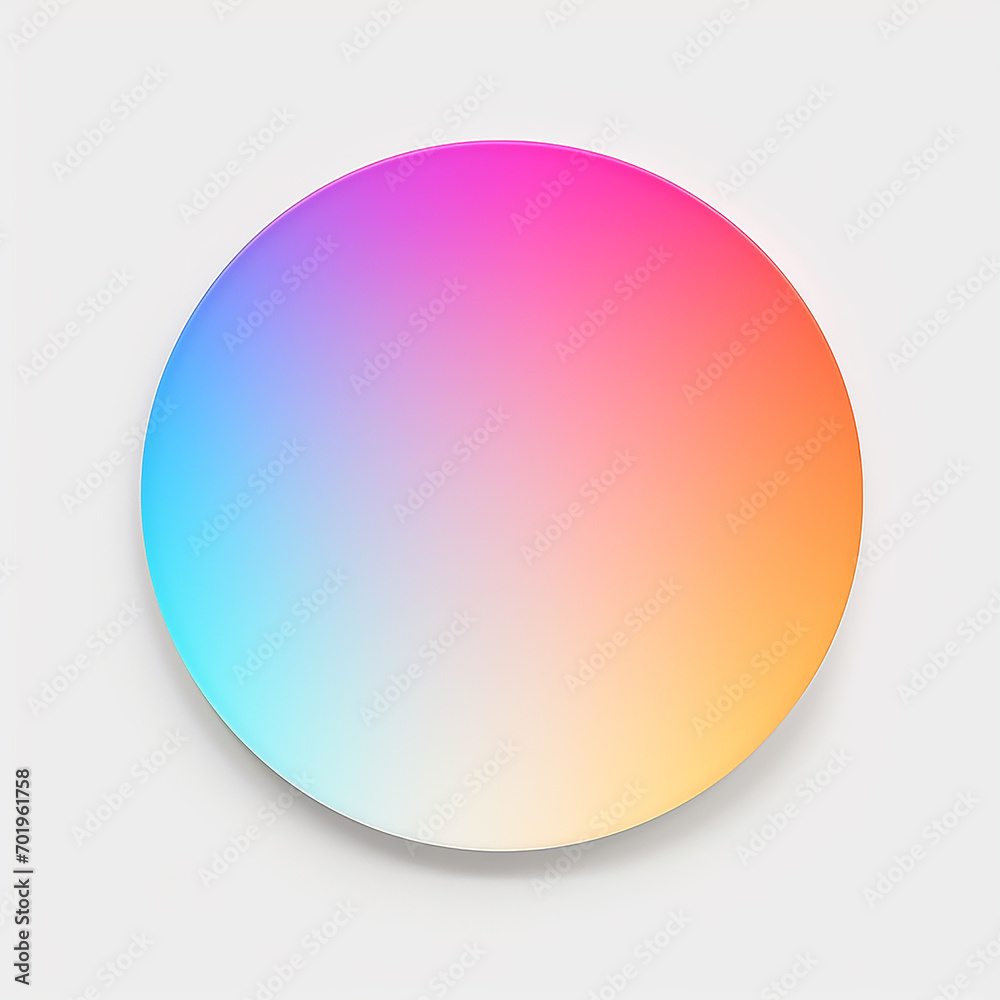 Abstract Colorful Circular Gradient Design on a White Background Created with Generative AI Technology

