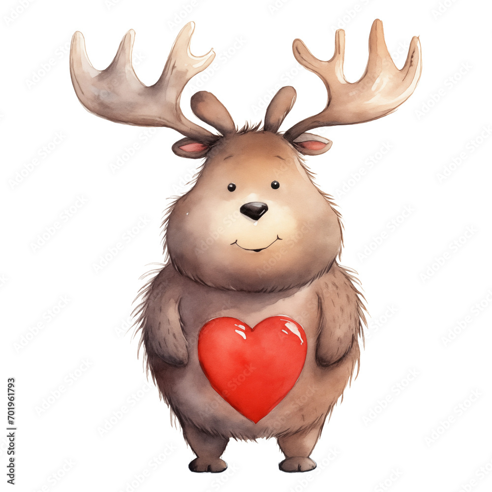 Cute deer with heart Cute deer with heart