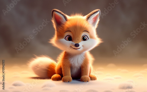 3D cute baby fox