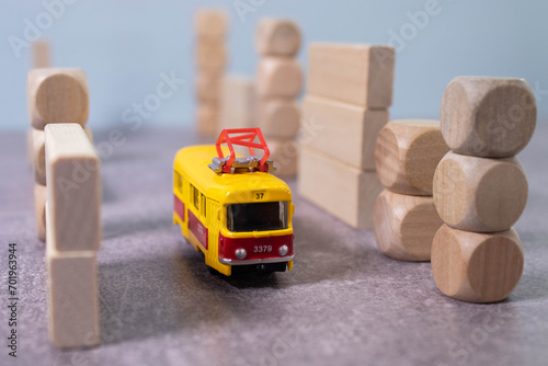 Retro streetcar KM 2170 at the Retro Transport Run, built in 1930, landmark.