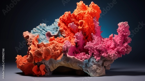Rough, textured natural coral with vibrant colors